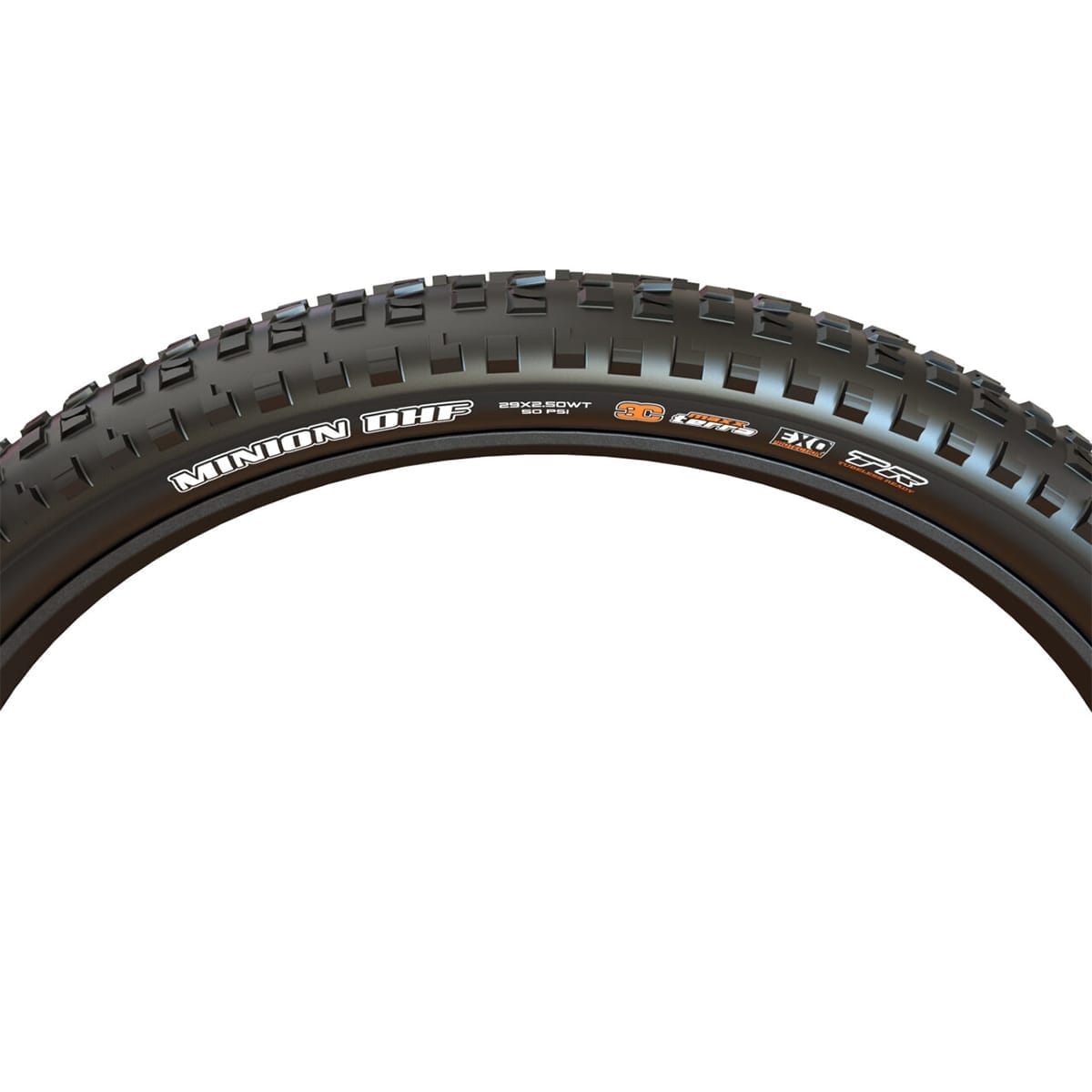 MAXXIS MINION DHF 29x2.50 WT DH E50 3C MaxxGrip Tubeless Ready Zacht Zwarte band