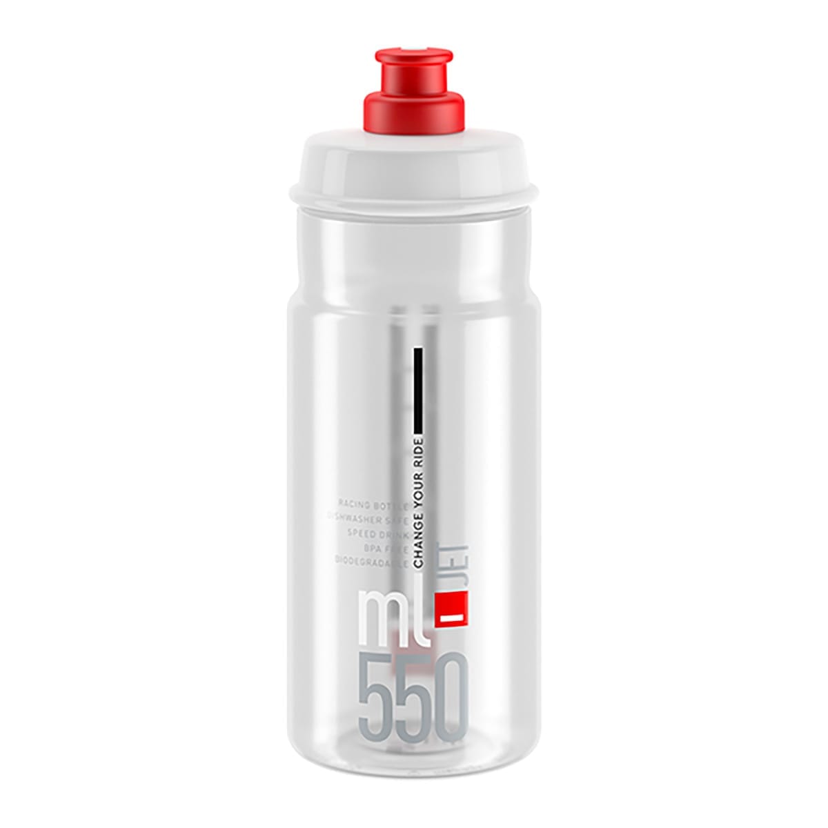 Bidon ELITE JET Transparent Logo Rouge