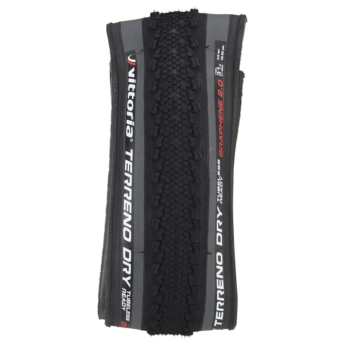 Pneu VITTORIA TERRENO DRY Graphene G2.0 700x31c Tubeless Ready Gris