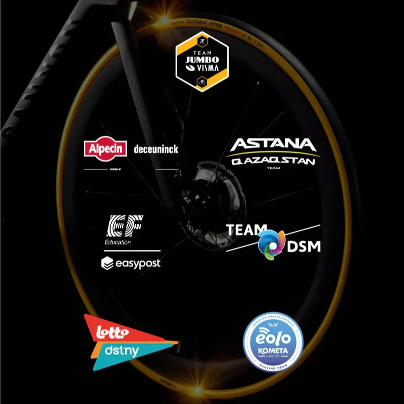 Paar VITTORIA CORSA PRO 700x28c banden Tubeless Ready - Beperkte editie goud