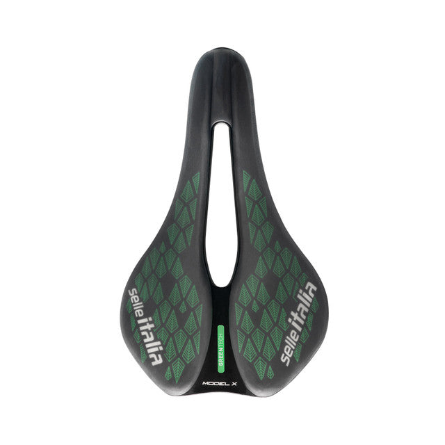 Zadel SELLE ITALIA Model X GREEN SUPERFLOW LEAF L Rails Fec Groen/Zwart