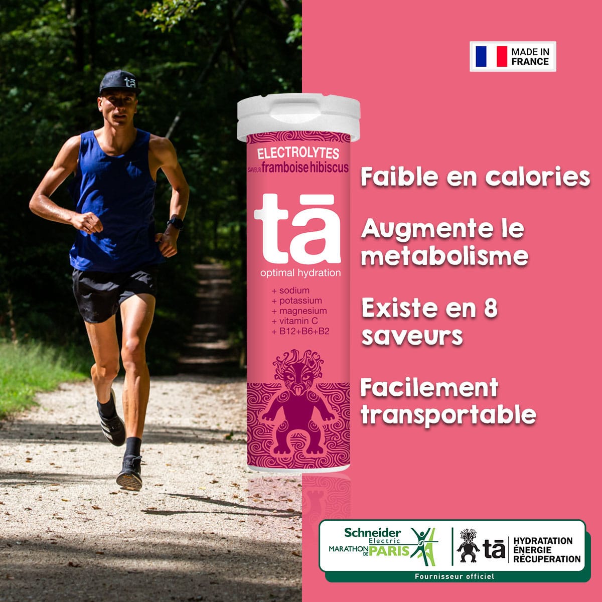 TA ENERGY Energiedrank (Tube met 12 tabletten) Framboos Hibiscus