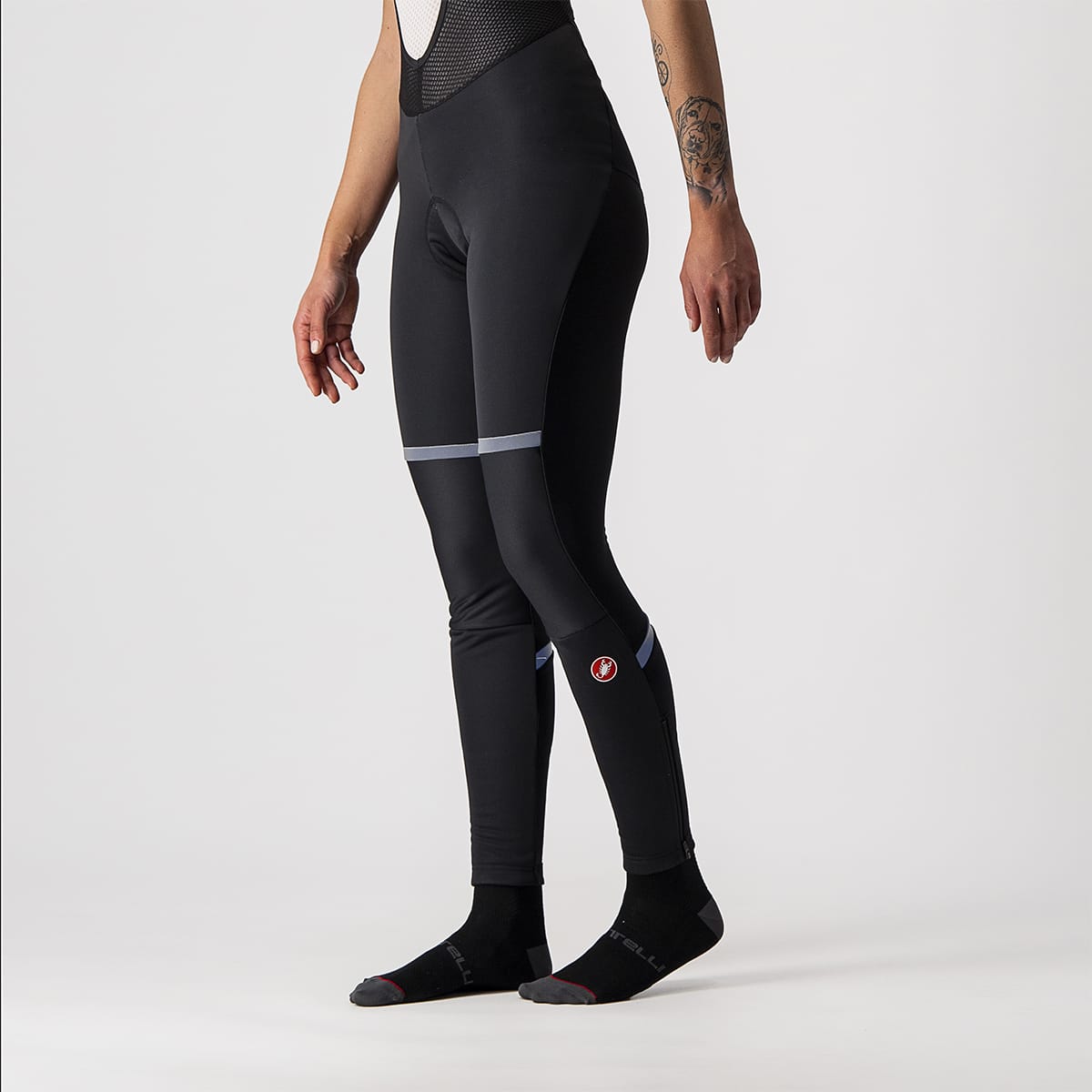 CASTELLI POLARE 3 Dames Lange Bibtights Zwart