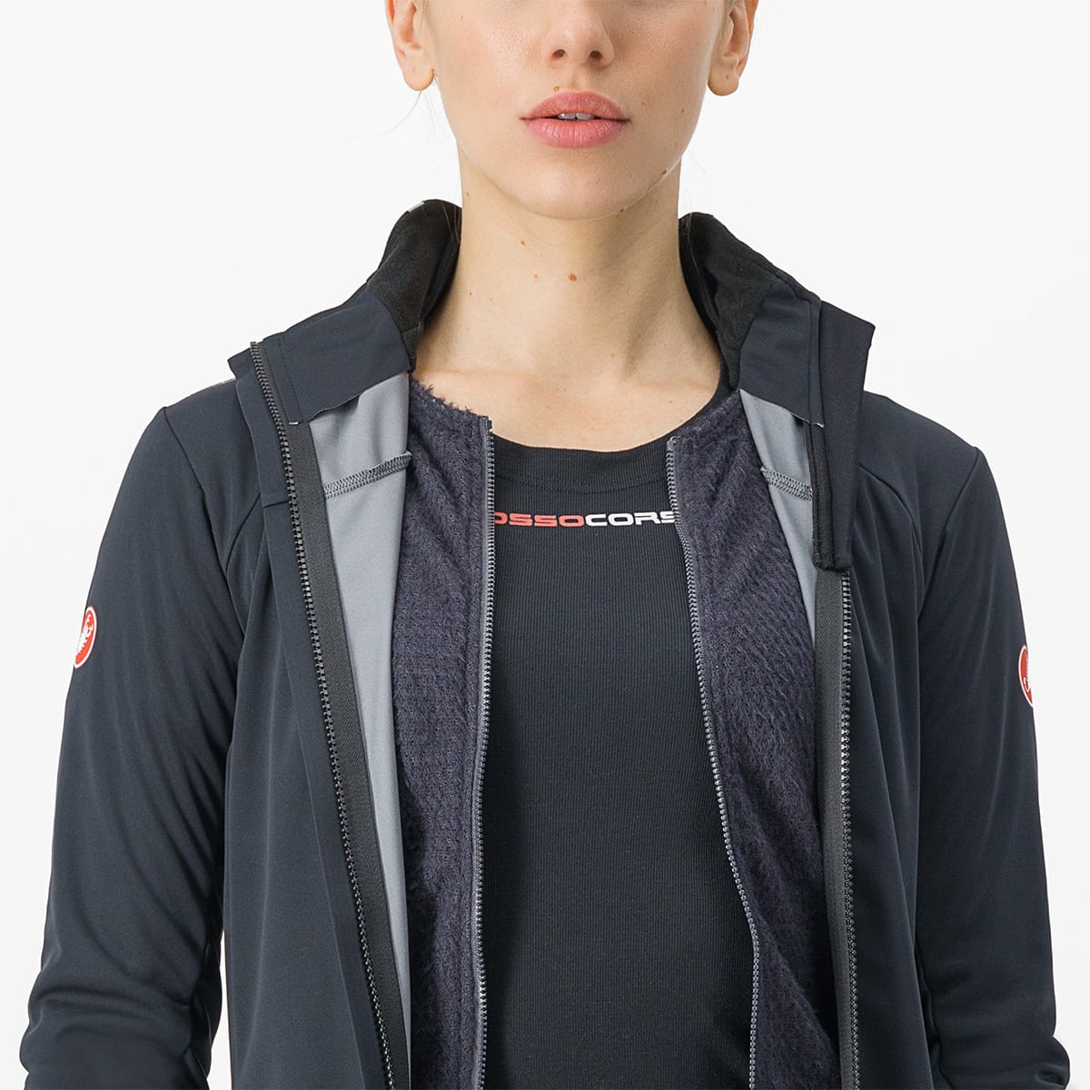 CASTELLI ALPHA DOPPIO ROS Jas Dames Zwart/Grijs