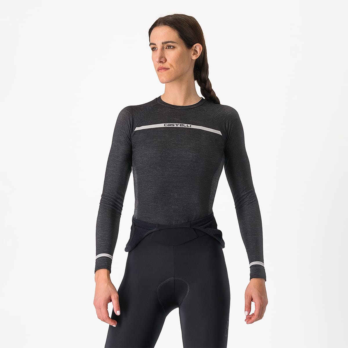 CASTELLI MERINO SEAMLESS Dames Ondergoed Lange Mouwen Zwart