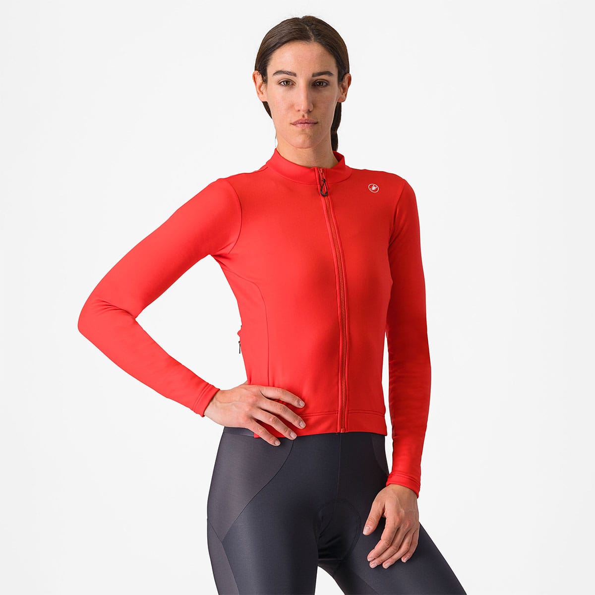 CASTELLI ESPRESSO THERMAL Damestrui Lange Mouw Roze/Zwart