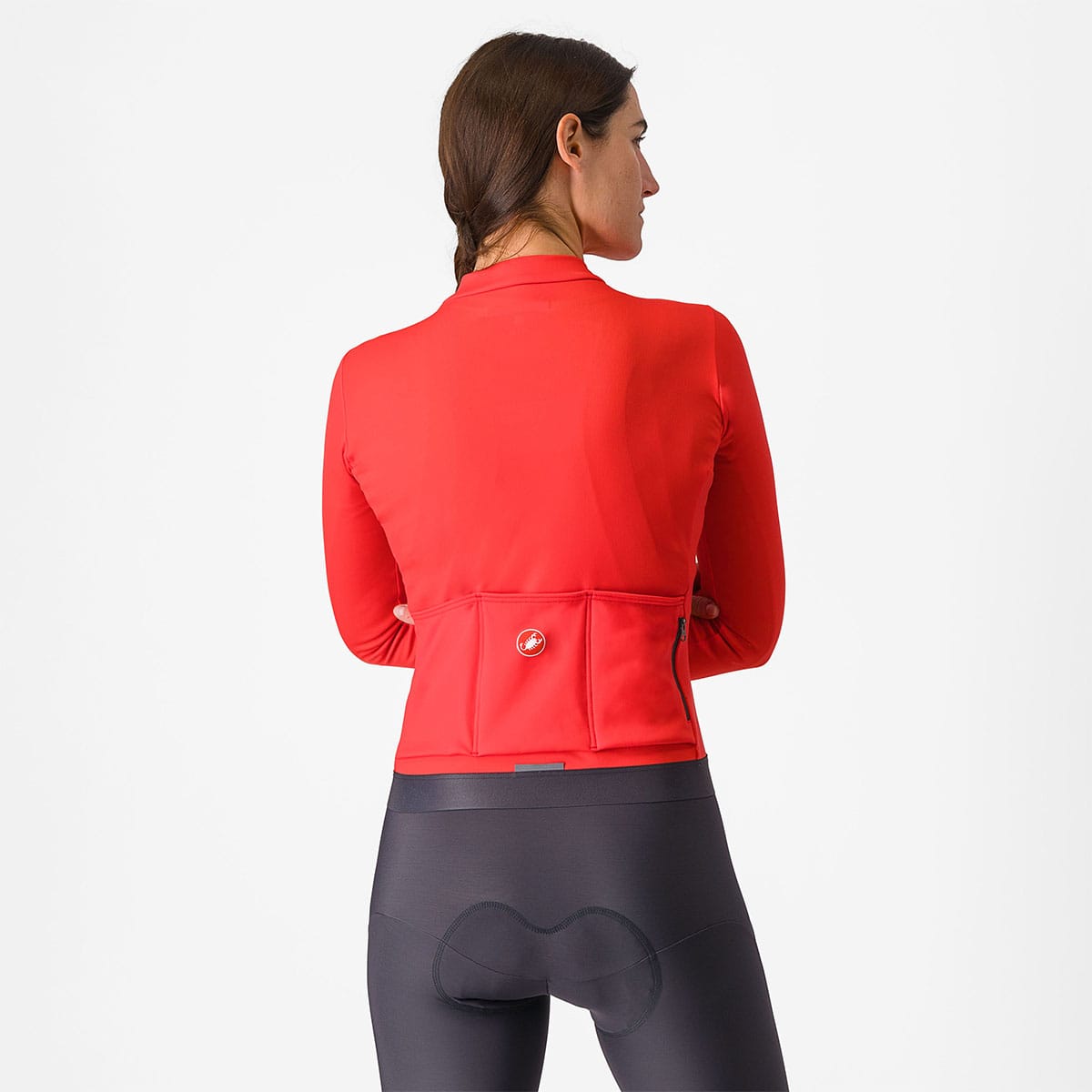 CASTELLI ESPRESSO THERMAL Damestrui Lange Mouw Roze/Zwart