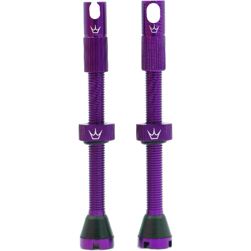 PEATY'S x Chris King MK2 Presta 80 mm binnenbandloze ventielen (x2) Paars