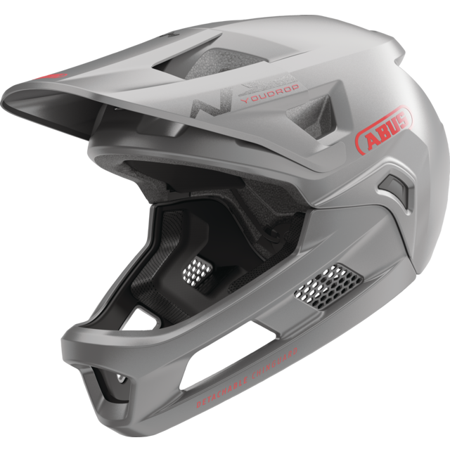 ABUS YOUDROP FF Junior mountainbikehelm, grijs