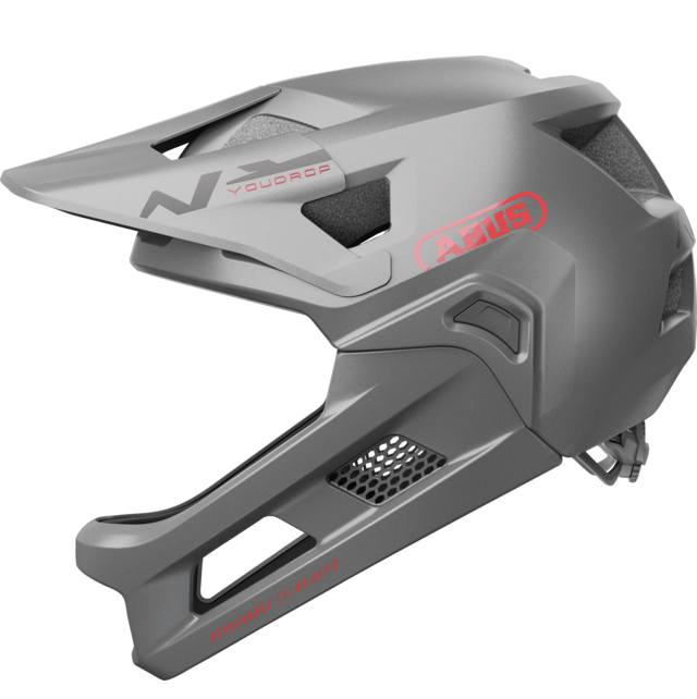 ABUS YOUDROP FF Junior mountainbikehelm, grijs