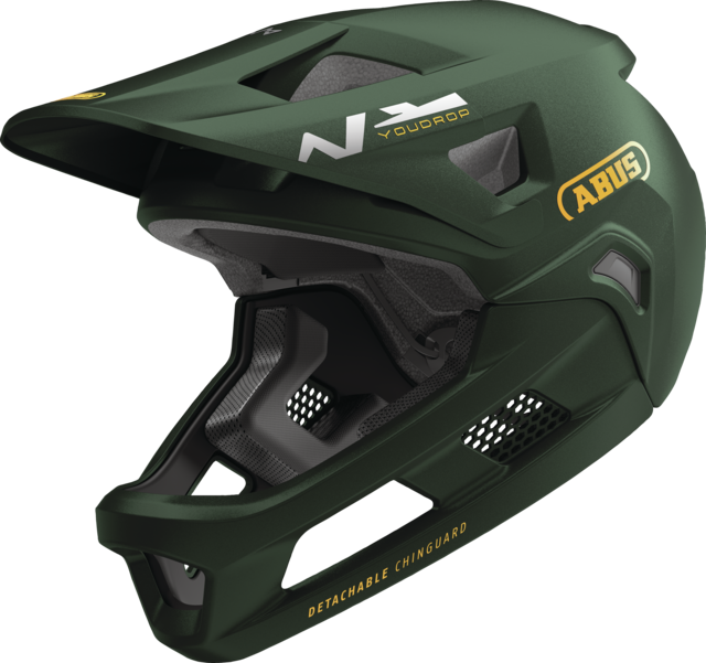 ABUS YOUDROP FF Junior Moss Groene mountainbikehelm