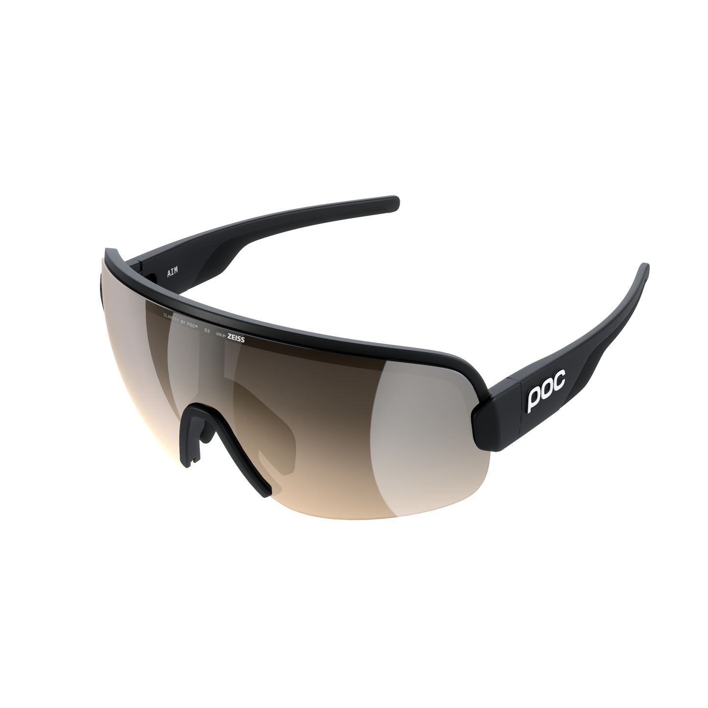 POC AIM Bril Black Clarity Trail Deels zonnig zilverglas
