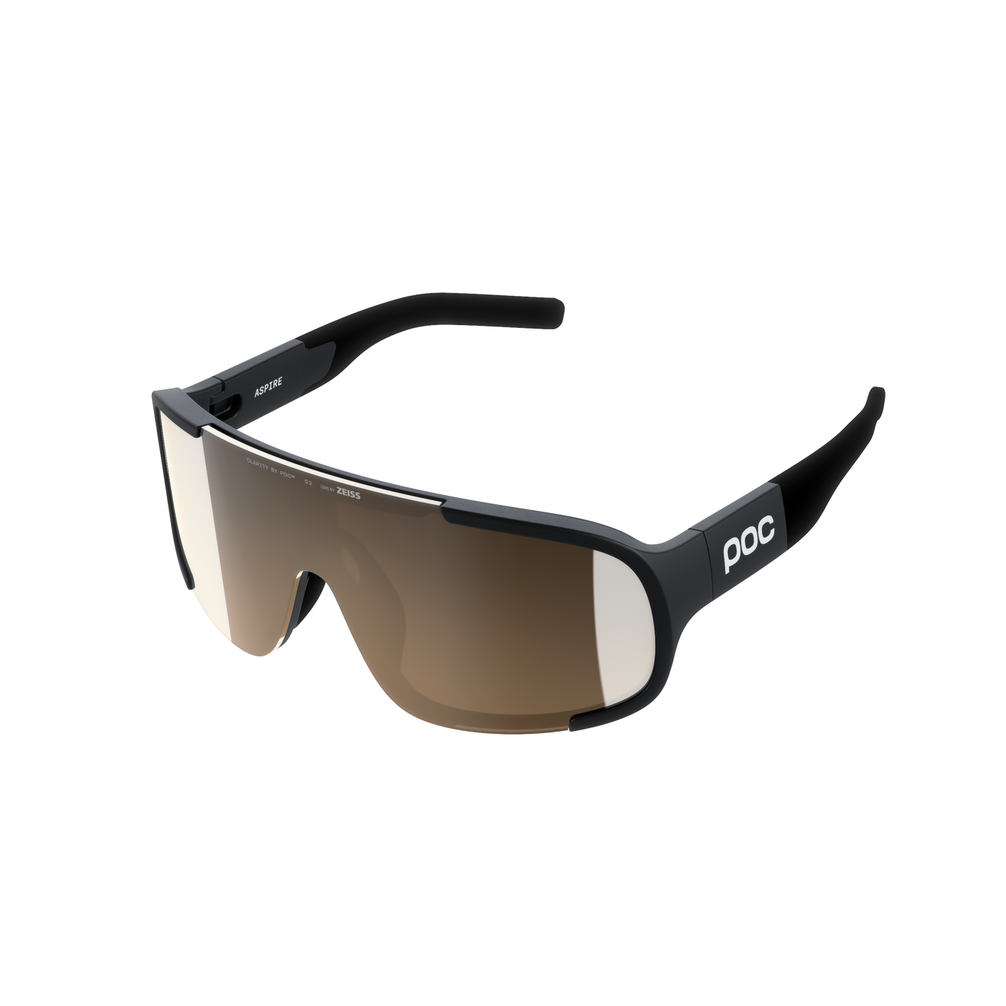 POC ASPIRE MID Bril Zwart Helderheid Trail Deels Zonnig Zilver Lens