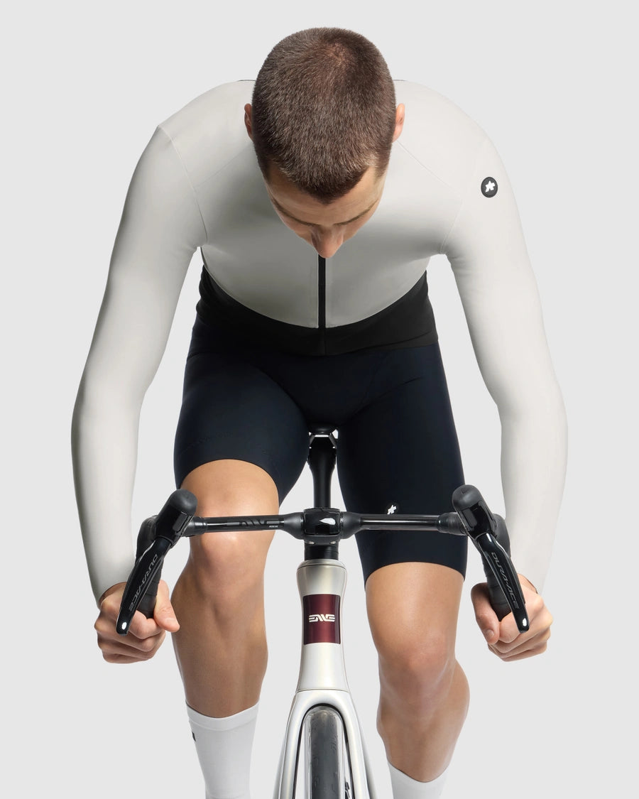 Wielershirt ASSOS EQUIPE R SPRING FALL S11 Lange Mouwen Wit