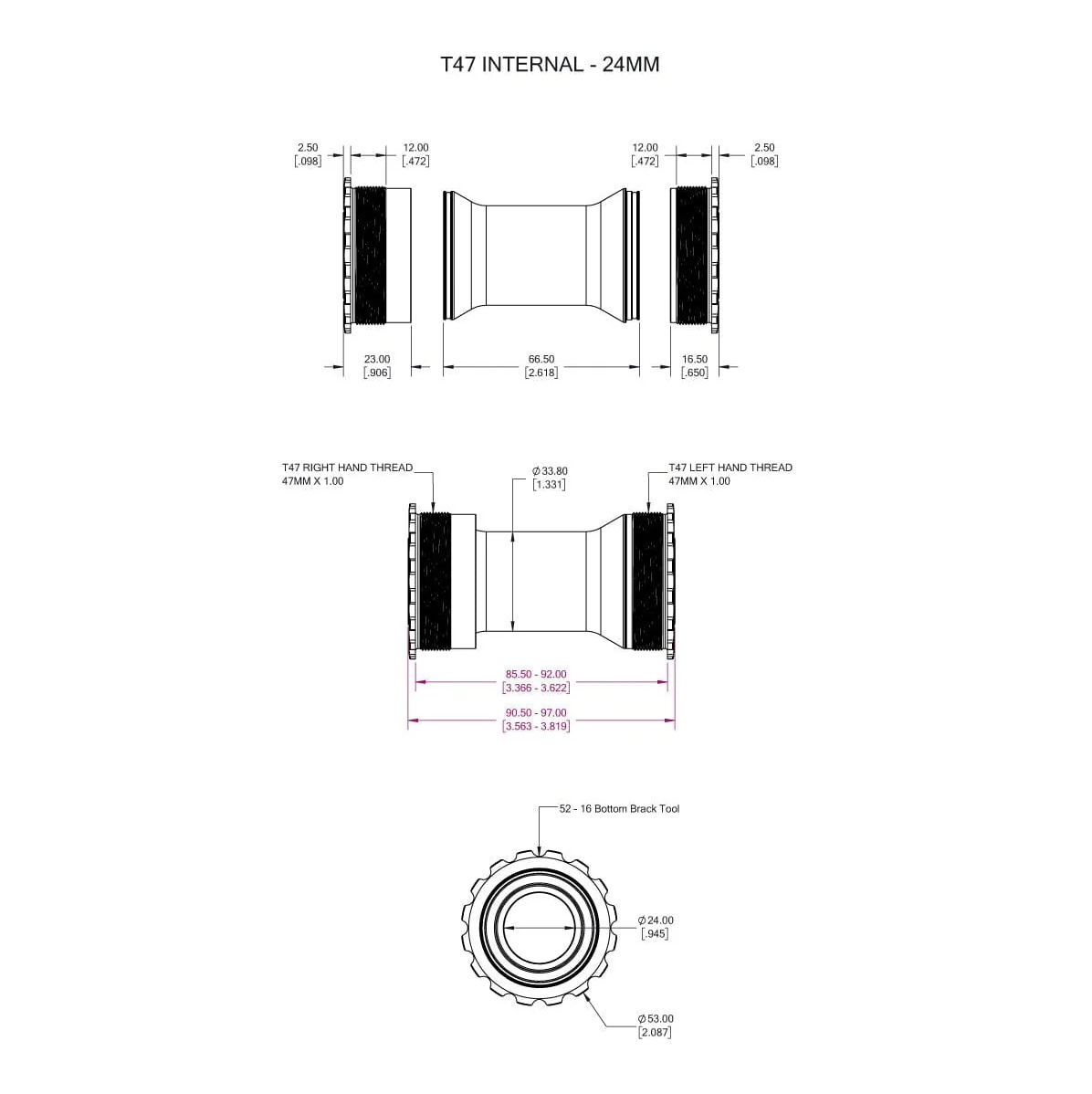WOLFTOOTH T47 24mm Oranje crankstel