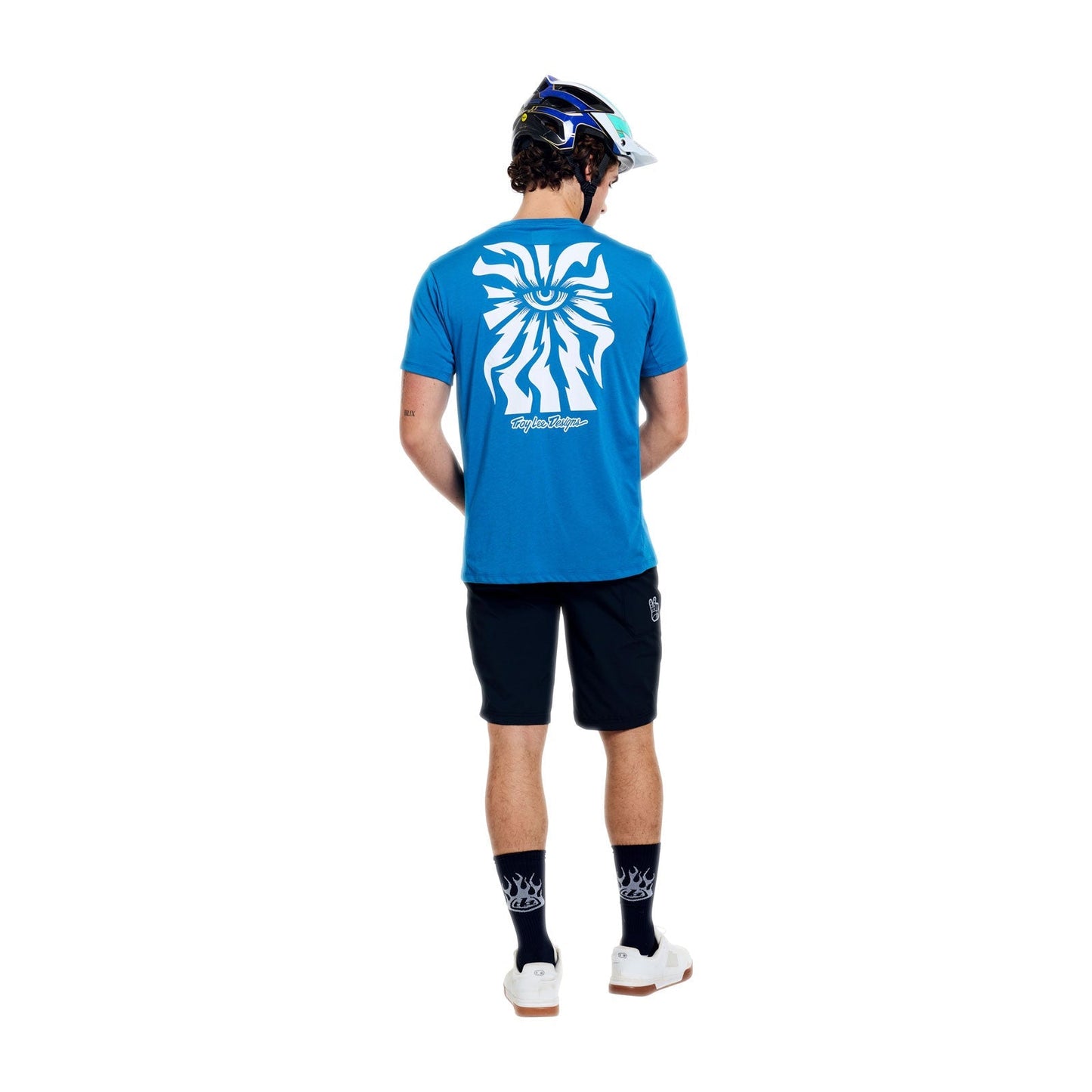 TROY LEE DESIGNS SKYLINE RIDE ONE EYE AERO Jersey Korte Mouw Blauw