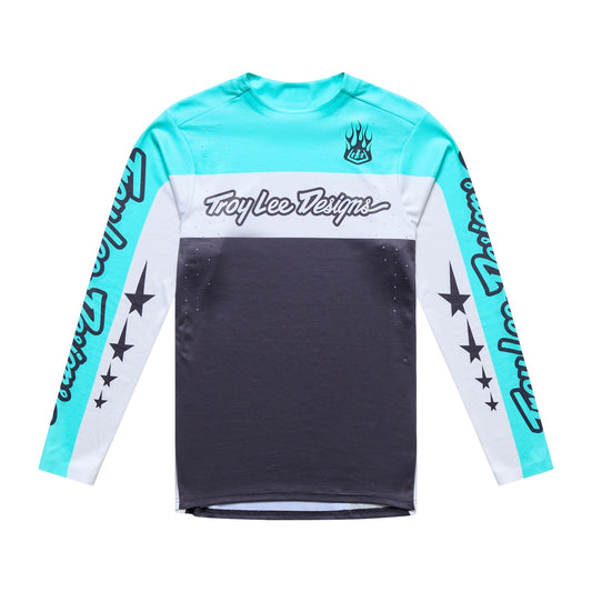 TROY LEE DESIGNS SPRINT PRO YO MOTO Lange Mouw Jersey Zwart/Blauw