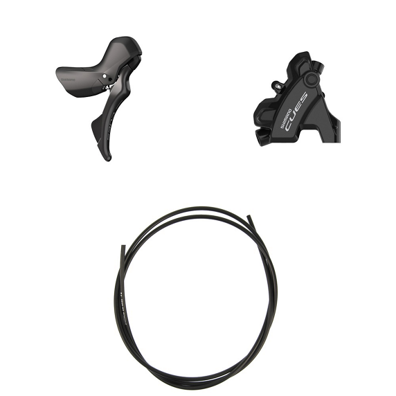 SHIMANO CUES U6030 10/11V flatmount rechte hendels en achterremklauwen zonder speling