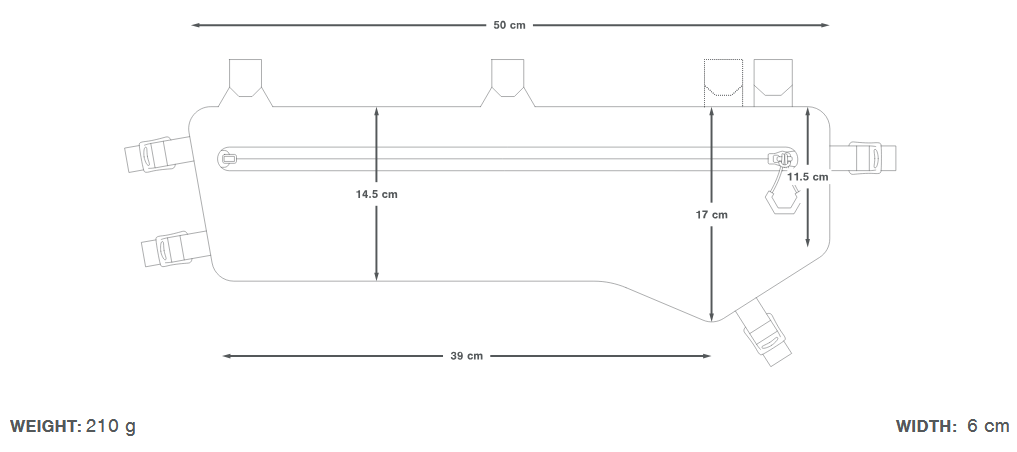 Frametas APIDURA EXPEDITION FRAME PACK 6,5 L Zwart