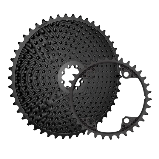 Paar Kettingbladen 12V ALUGEAR AERO 8 Gaten voor Sram Zwart