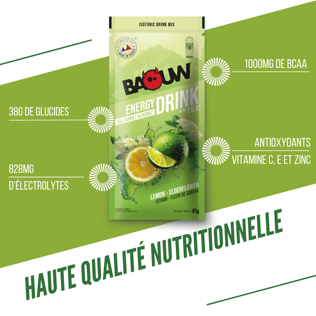 BAOUW ISOTONIC Energiedrank (45g) Limoen/Elderbloesem