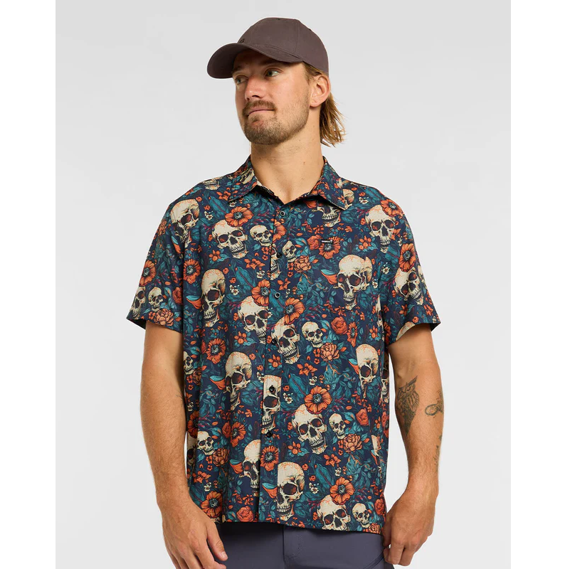 DHARCO TECH SKULLDUGGERY Shirt Korte Mouwen Blauw