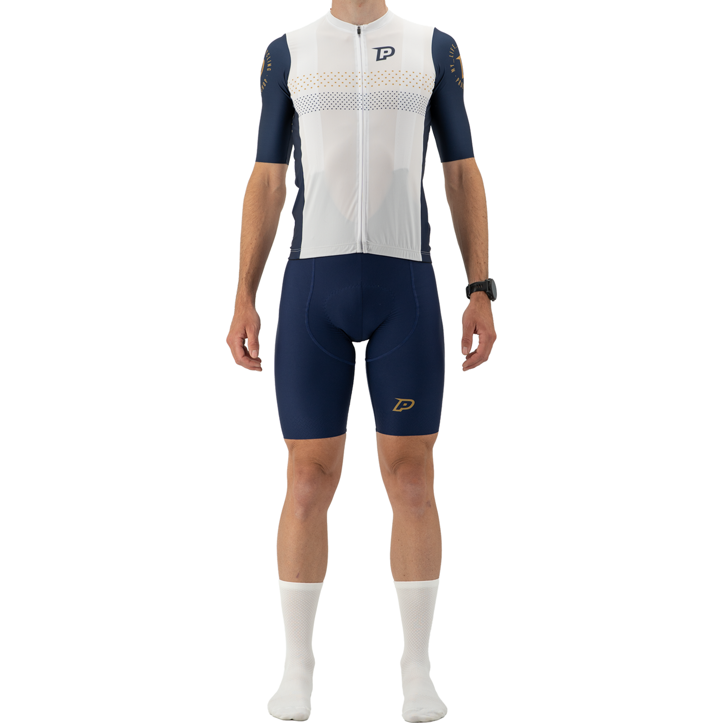 PROBIKESHOP Korte Mouw Trui Navy/Wit