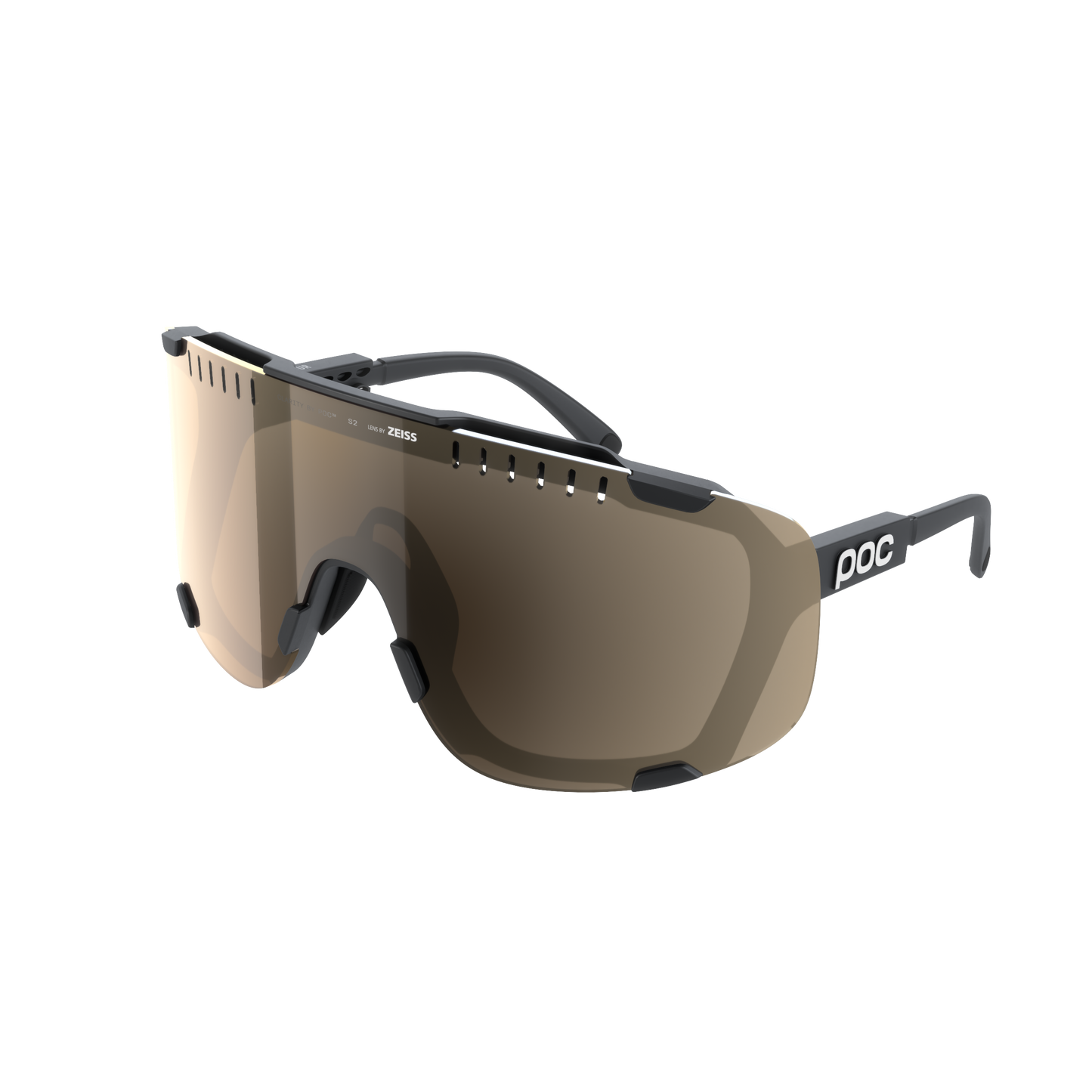 POC DEVOUR Stofbril + Zwart Helderheid Trail Deels Zonnig Zilver Lens