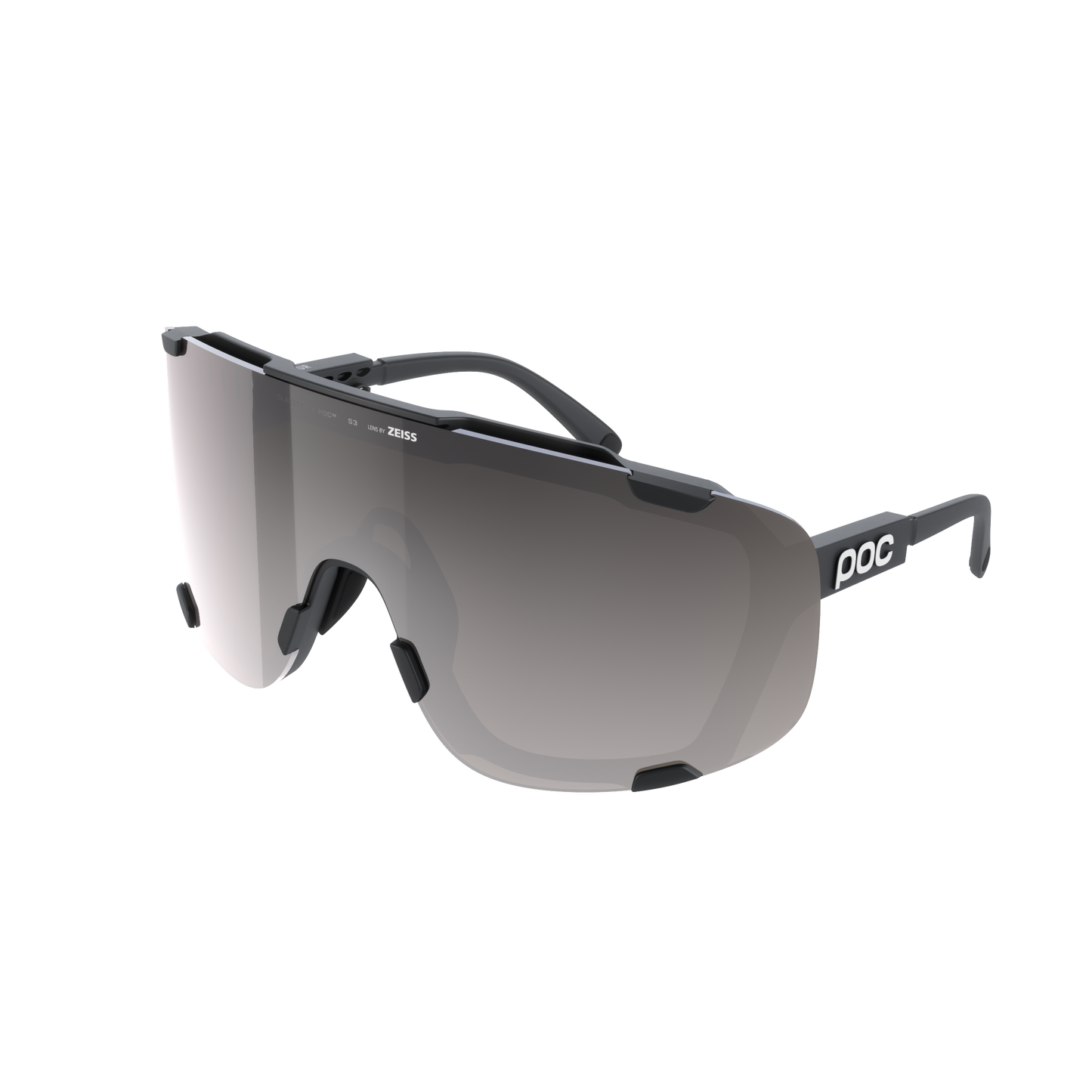 POC DEVOUR Stofbril + Zwart Helderheid Road Zonnig Zilver Lens