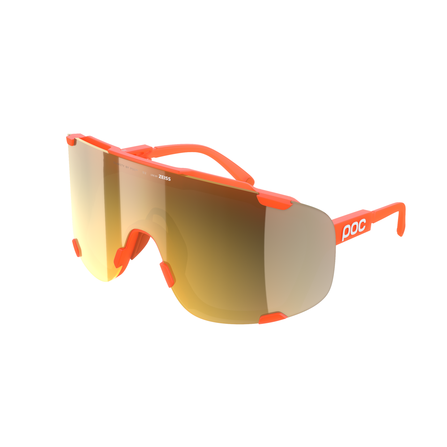 POC DEVOUR WF + Doorschijnend Fluorescerend Oranje/Karakter Road/Deel Zonnig Goud Bril