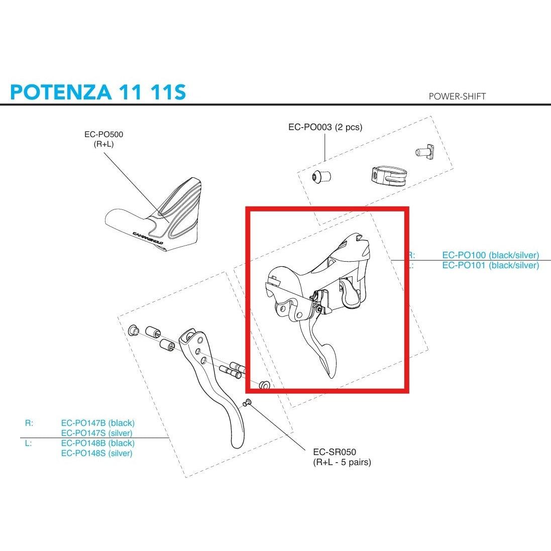 INDEXEERBLOK LINKS CAMPAGNOLO POTENZA POWER-SHIFT 11V 2018