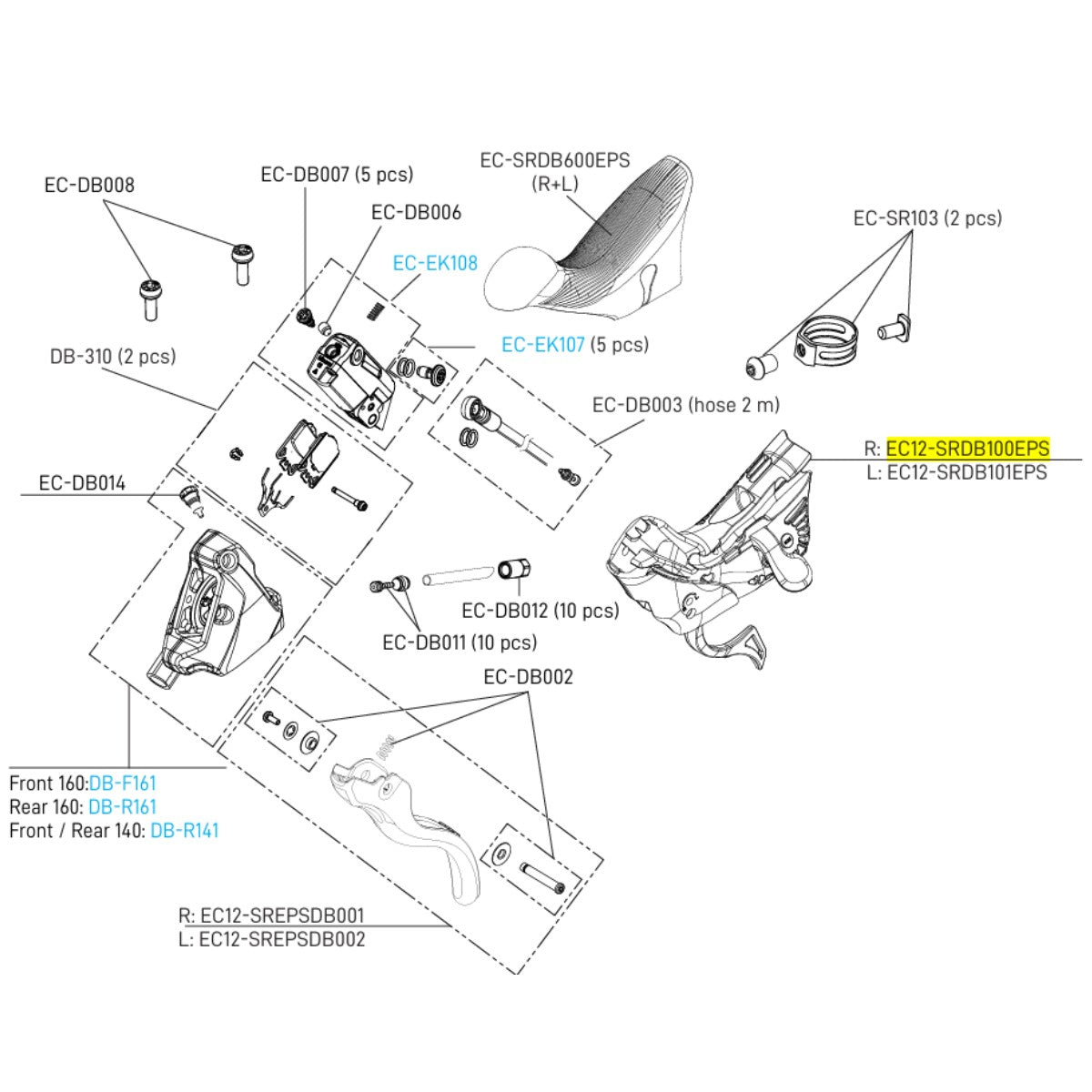 CAMPAGNOLO SUPER RECORD EPS 12V Schijfrem Rechter Schakelbak 2019