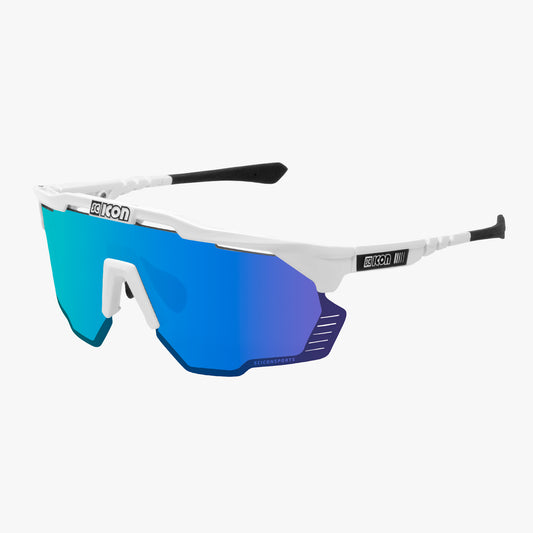 Zonnebril SCICON AEROSHADE KUNKEN Wit Multimirror Blauw
