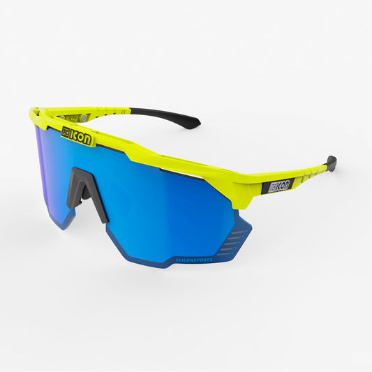 Stofbril SCICON AEROSHADE KUNKEN Fluo Geel Multimirror Blauw