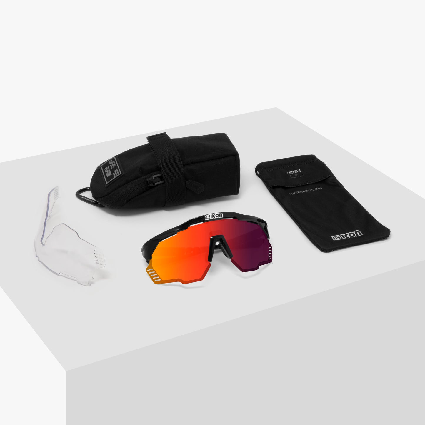 Stofbril SCICON AEROSHADE KUNKEN Zwart Multimirror Rood