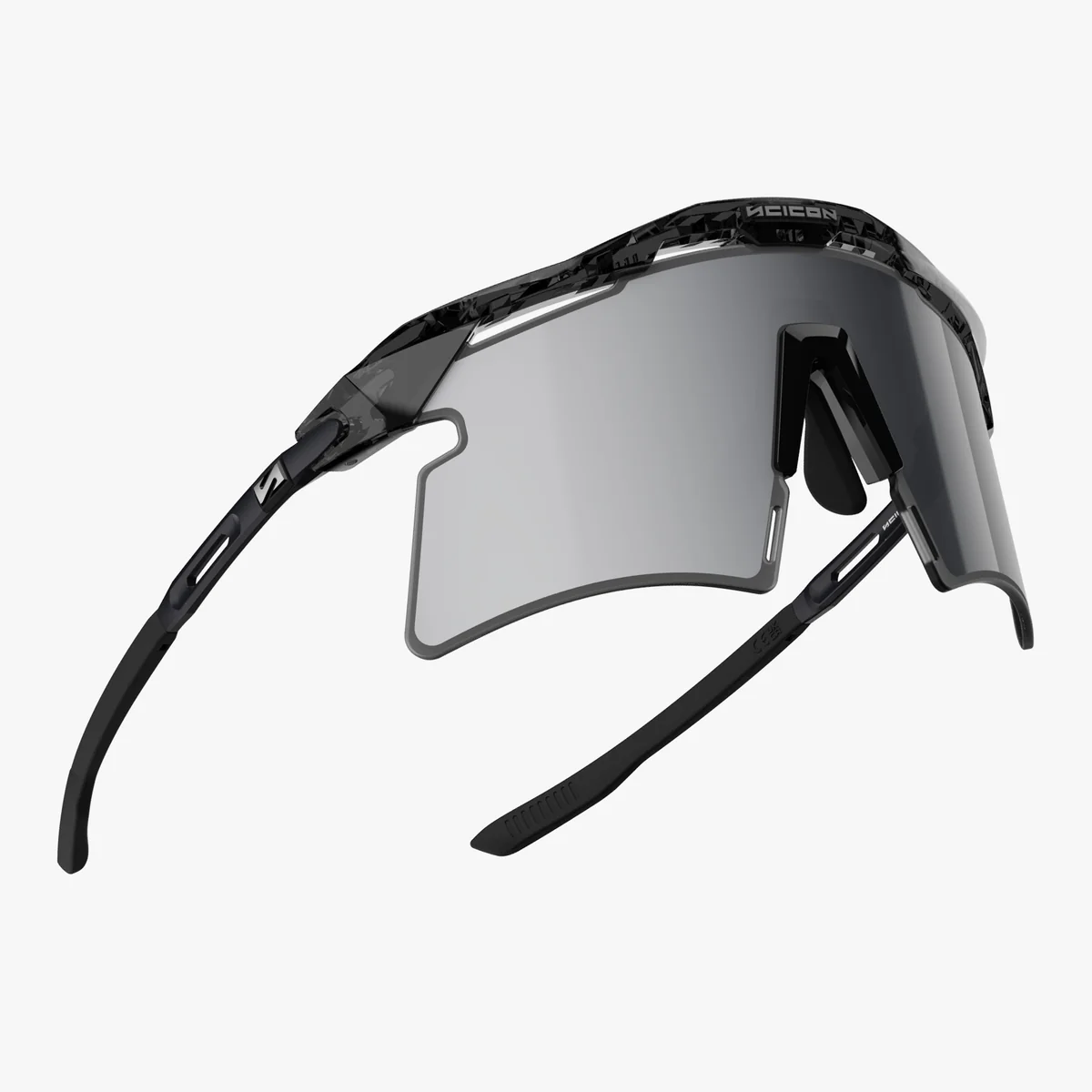 SCICON AEROSHADE 2.0 TITANIUM Bril Zwart Kristal Glans Multimirror Zilver + Roze Lens