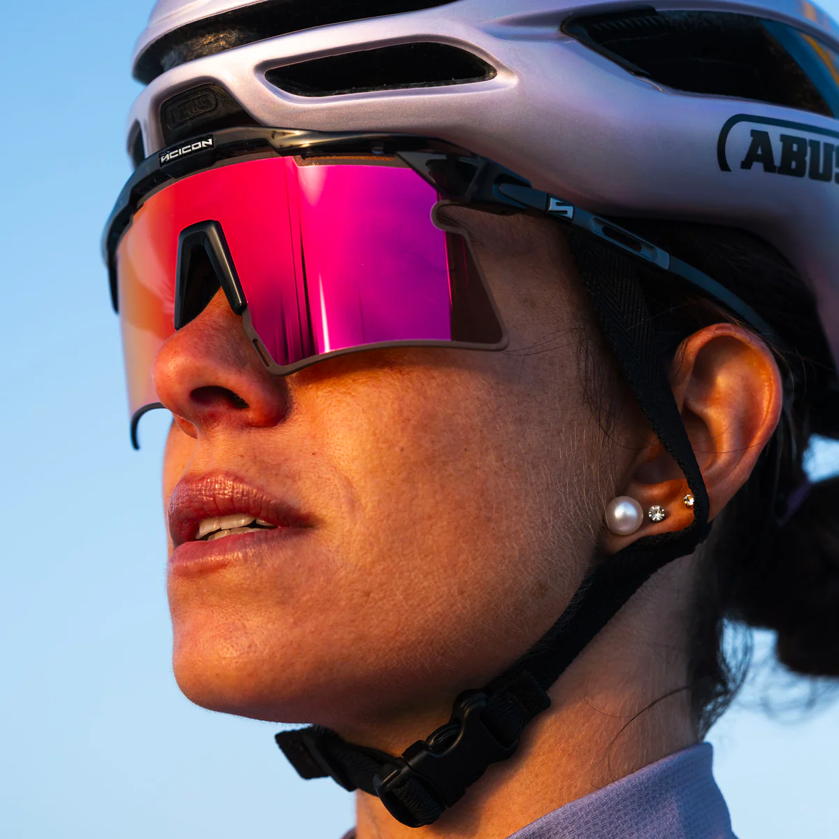 Zonnebril SCICON AEROSHADE 2.0 TITANIUM Zwart Kristalglans Multimirror Zonnebrilbril + Roze glazen
