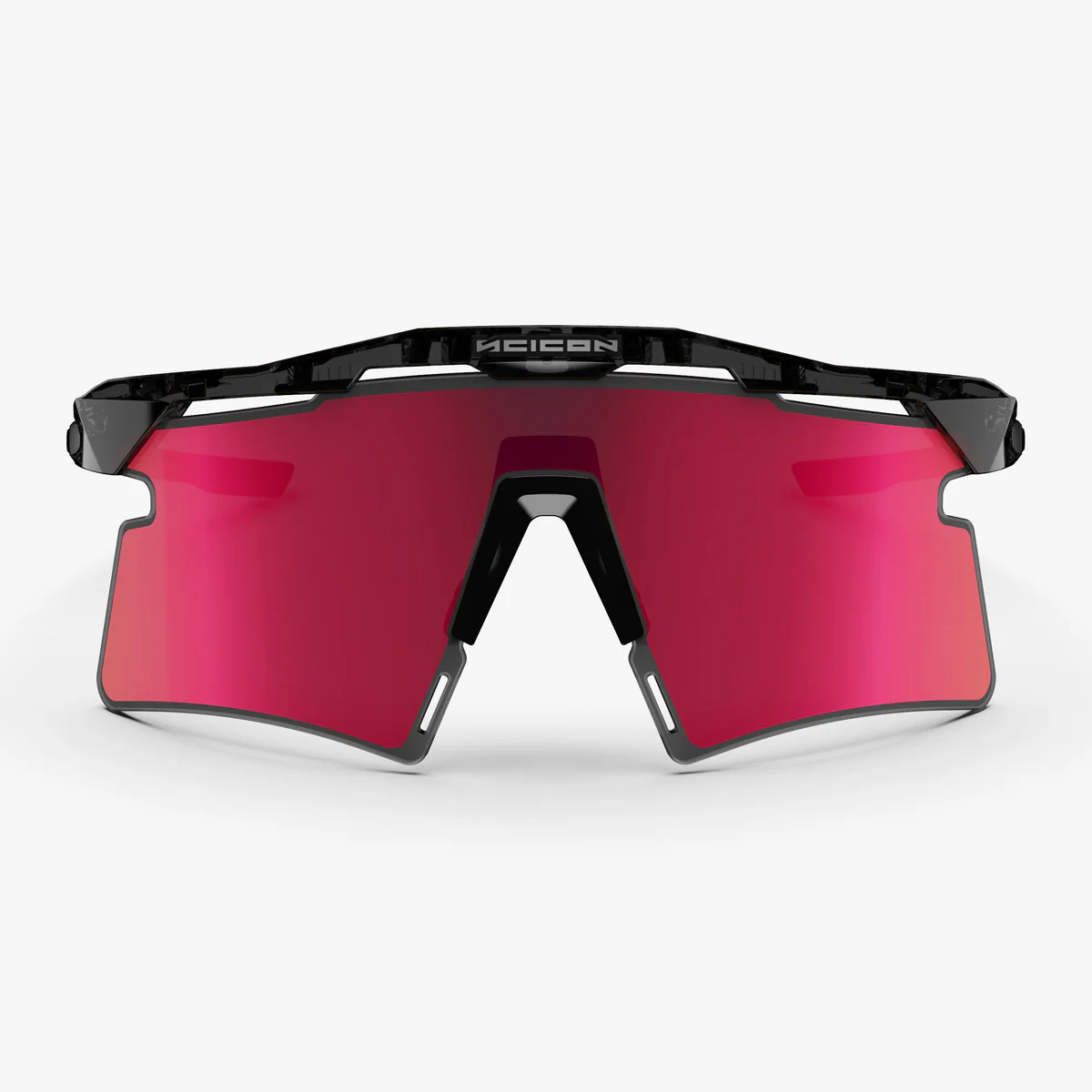 Zonnebril SCICON AEROSHADE 2.0 TITANIUM Zwart Kristalglans Multimirror Zonnebrilbril + Roze glazen
