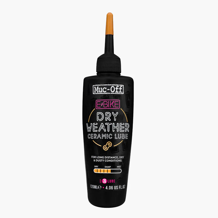 MUC-OFF E-BIKE DRY WEATHER Kettingsmeermiddel voor droge omstandigheden (120 ml)