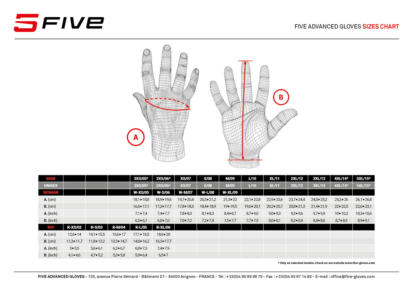 FIVE RC3-handschoenen, wit