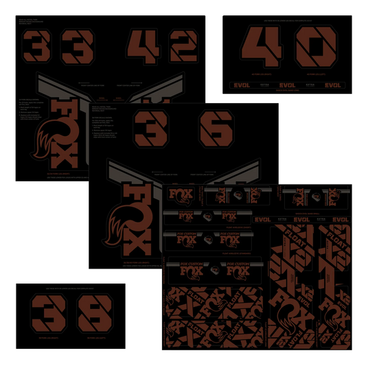 FOX vork- en schokdemperstickerset bruin