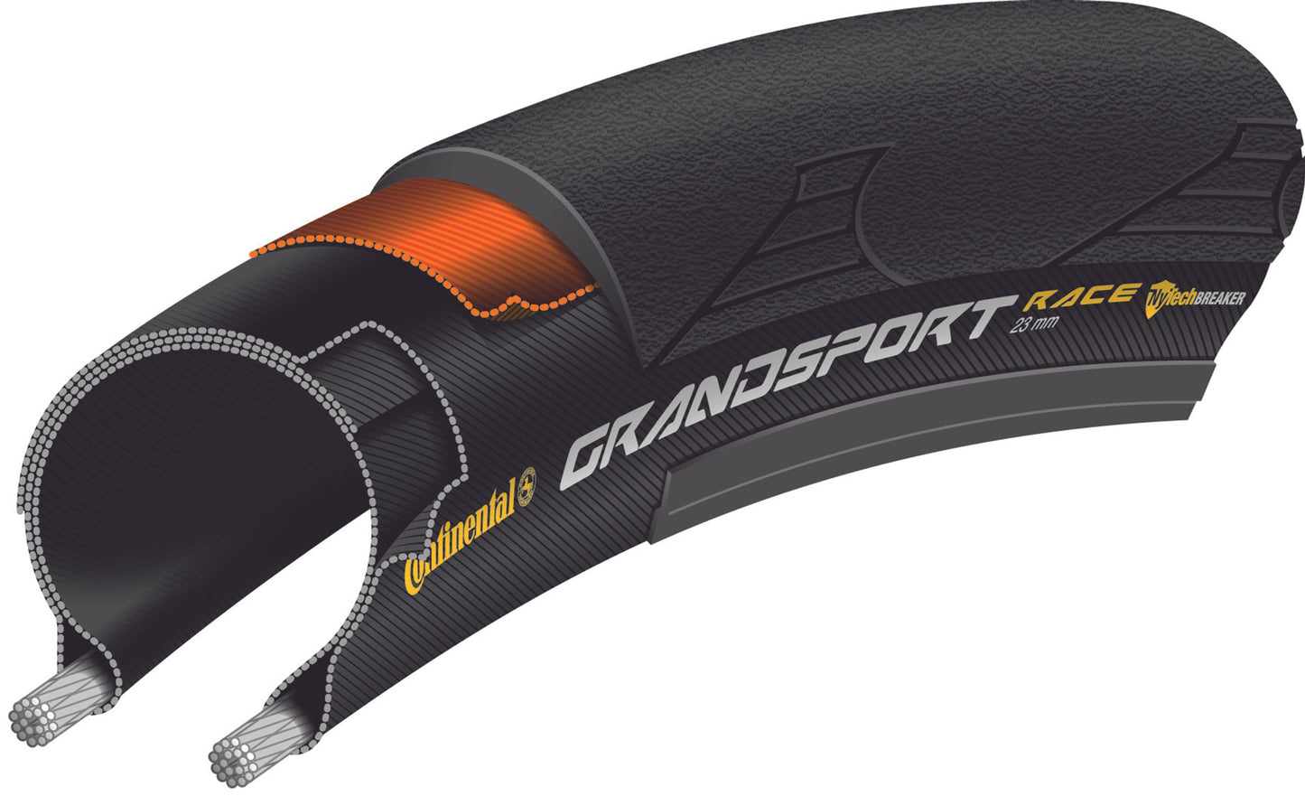 CONTINENTAL GRAND SPORT RACE 700x32c TubeType Zwart band