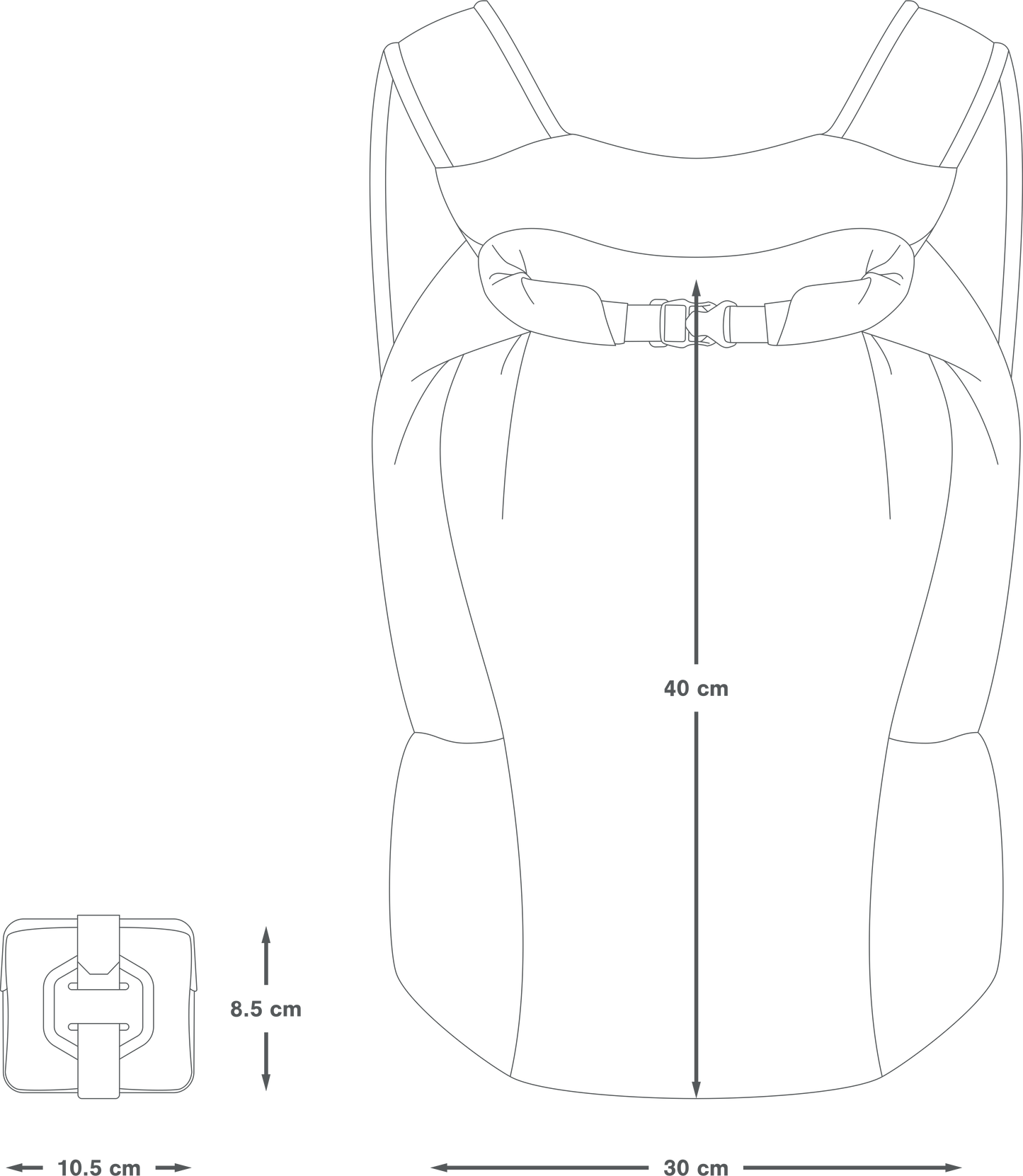 Ultra samendrukbare rugzak APIDURA PACKABLE BACKPACK 13 L Grijs