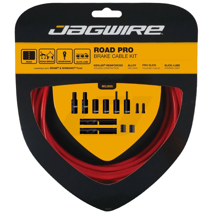 JAGWIRE ROAD PRO remkabel- en slangenset rood