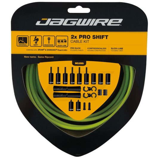 JAGWIRE ROAD AND MOUNTAIN PRO Derailleurkabel- en slangenset Groen