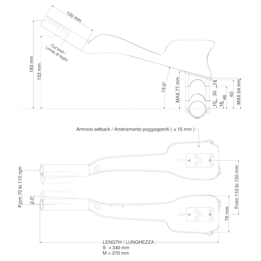 DEDA JET ONE Hangerverlengers Maat S