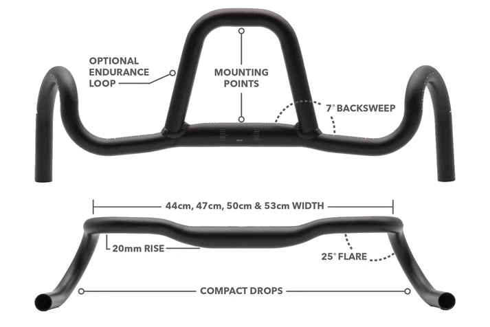 Gravel-stuur REDSHIFT KITCHEN SINK + LOOP  Rise 20 mm