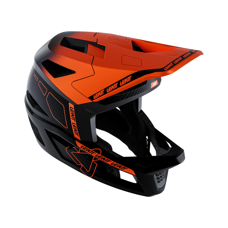 LEATT GRAVITY 6.0 CARBON GLOW MTB Helm Zwart/Oranje