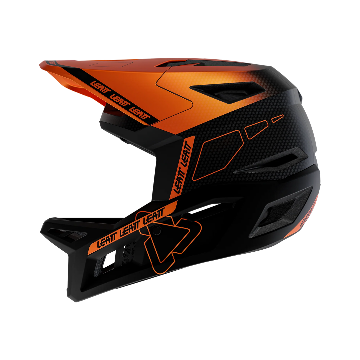 LEATT GRAVITY 6.0 CARBON GLOW MTB Helm Zwart/Oranje