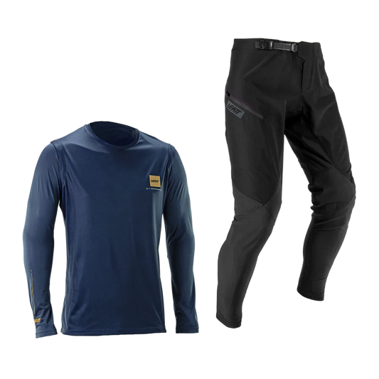 LEATT MTB GRAVITY 1.0 Jersey + Broek Kit Zwart/Blauw